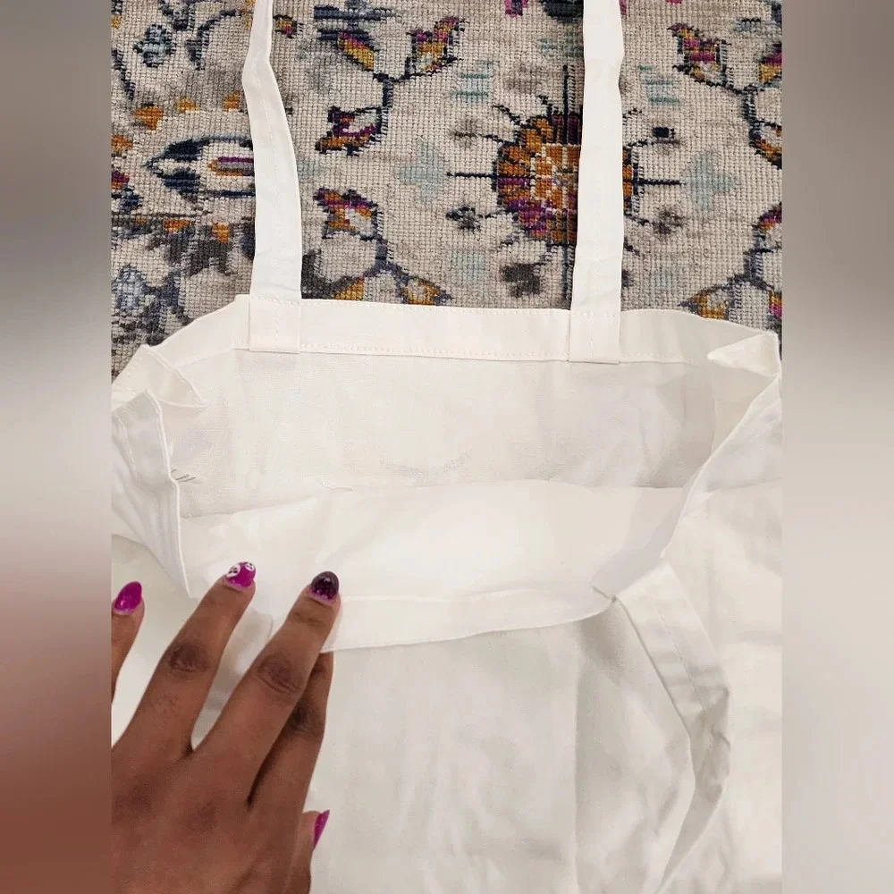 Inspirational White Tote Bag, Everyday Shopping Bag, Travel Bag, On the Go Tote